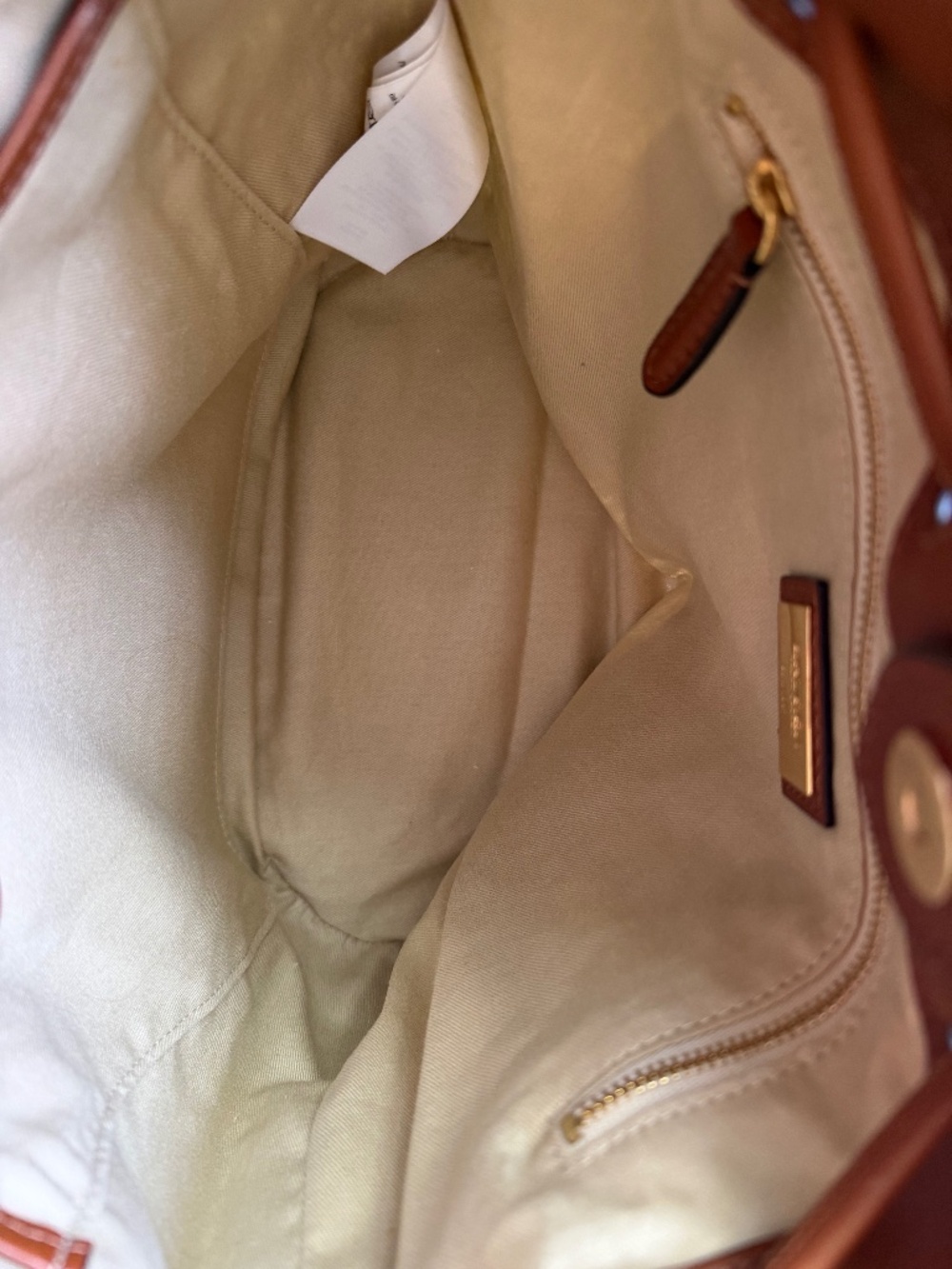 Like New Lauren Ralph Lauren Large Andie Raffia Drawstring Bag - Picture 10 of 11